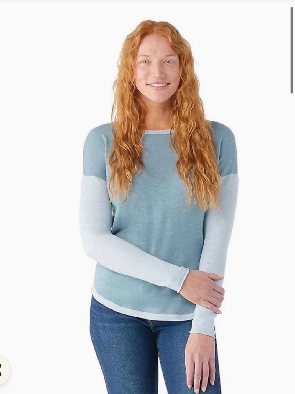Smartwool S Shadow pine color block Long-Sleeve merino wool blend Top gorpcore